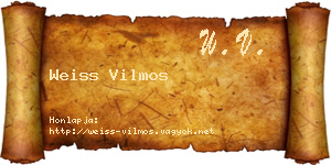 Weiss Vilmos névjegykártya